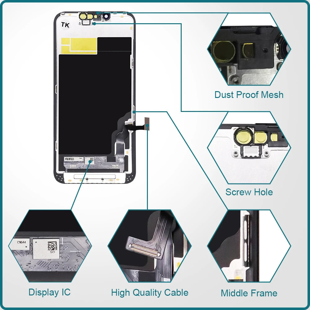 AAA+++ For iPhone XR XS MAX 11 Display 3D Touch Screen Replace For 12 14 Plus 11 Pro screen incell 12 Pro Max display 13 Min