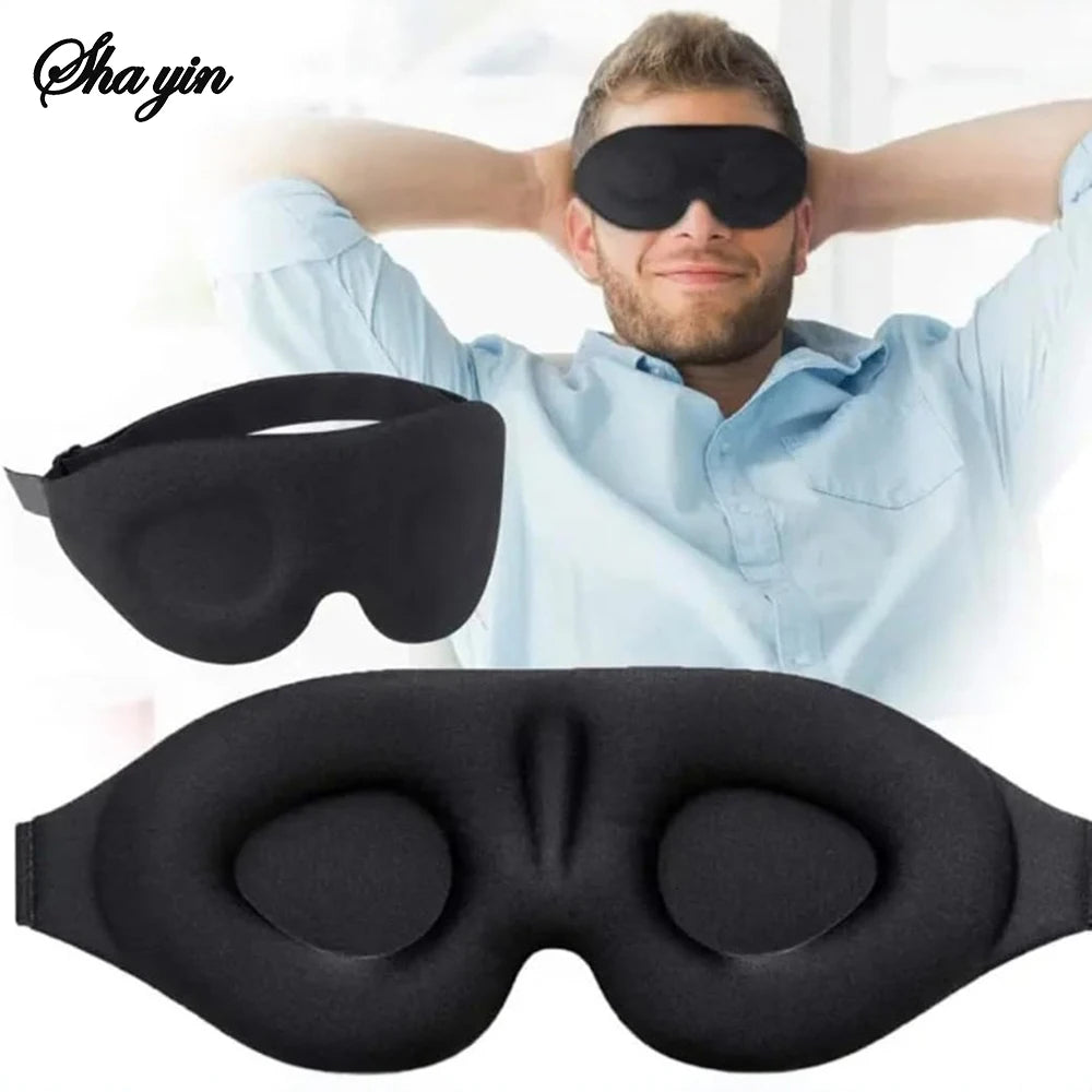 3D Eye Mask Adjustable Suitable for Men and Women with No Pressure on the Eyes Breathable and Light Blocking Eye Mask Black