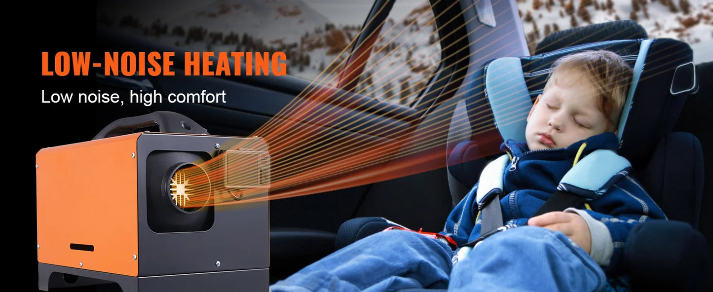 SucceBuy Diesel Air Heater 5/8KW 12V All in One Car Heater with Silencer Remote Control for Car Truck Boat Parking Diesel Heater