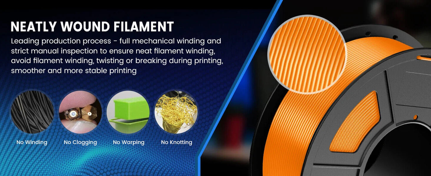 JAYO 2Roll PETG/PETG Clear 3D Printer Filament 1.75 ±0.02mm 1.1kg/roll High Toughness Neatly Wound Filament Fit Most FDM Printer