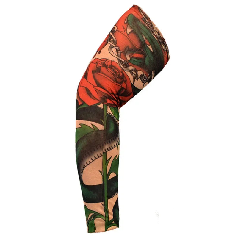 Summer Outdoor Riding Flower Arm Tattoo Sleeve Sports Travel Fishing Sunscreen Tattoo Sleeve Arm Guard