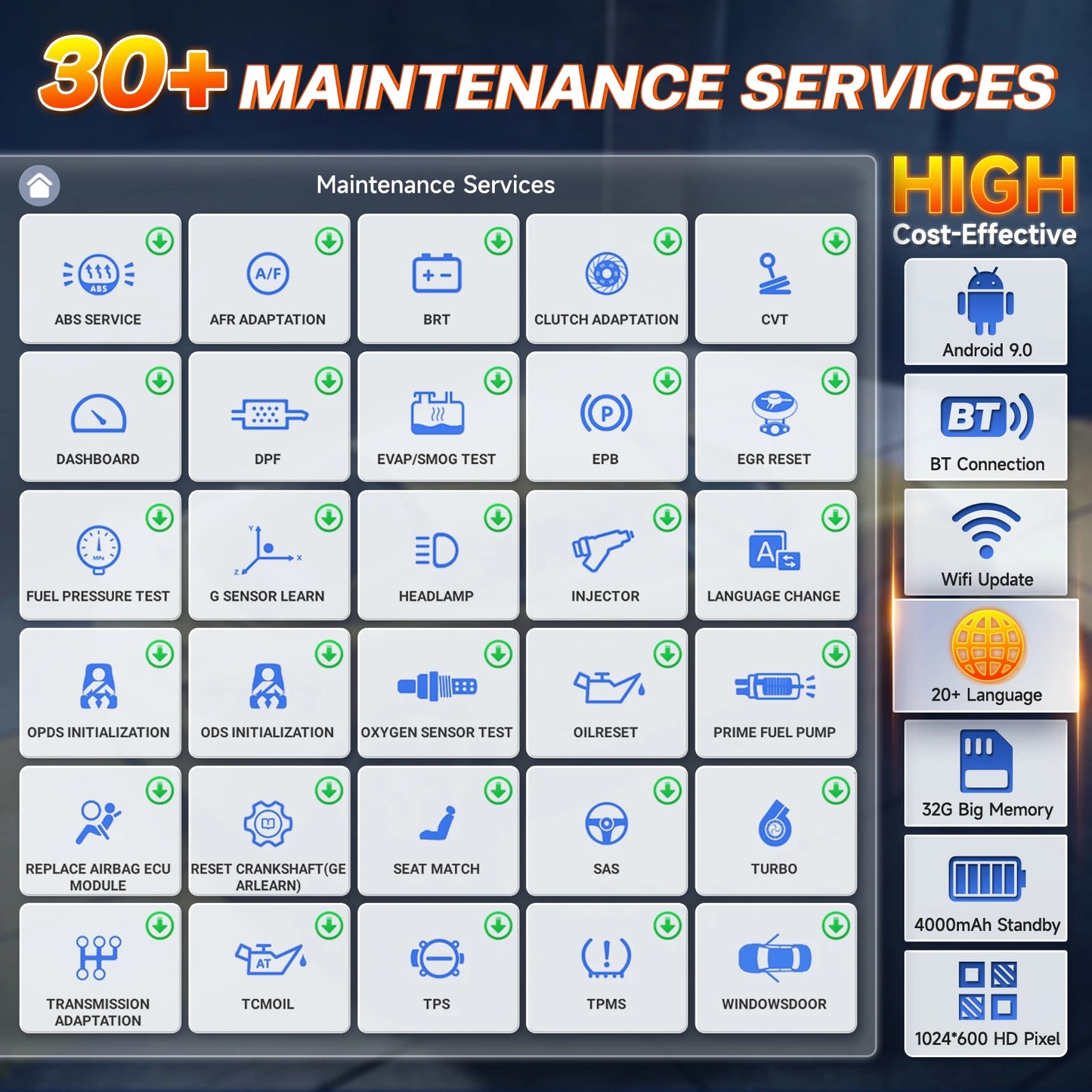 FOXWELL NT809TS TPMS Programming Tool All Systems Diagnostic Bi-Directional Control 30+ Reset OBD2 Bluetooth Automotive Scanner