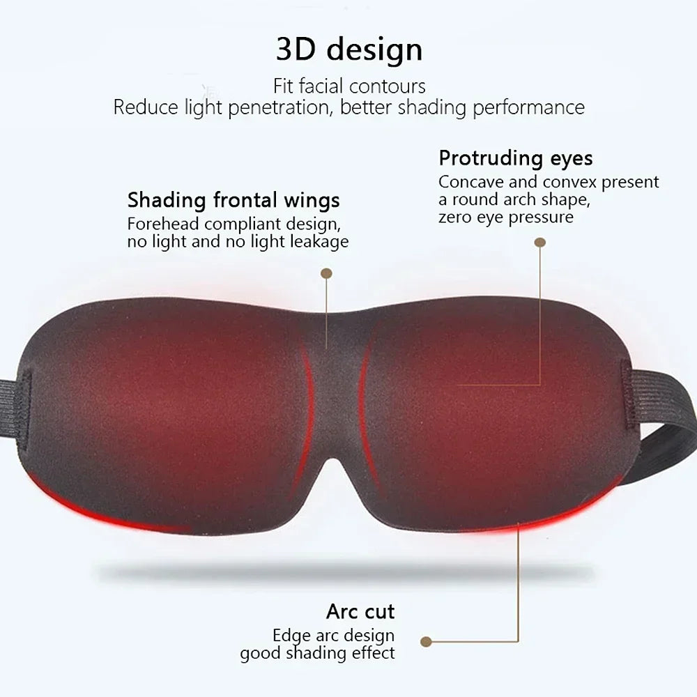 Eye Mask for Sleeping 3D Contoured Cup Blindfold Concave Molded Night Sleep Face Masks Block Out Light with Women Men Eyepatch