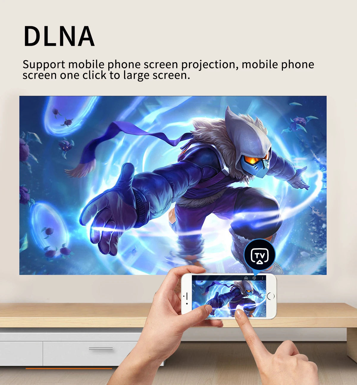 Smart Projector WIFI Mini Portable Home Theater Mobile Phone Same Screen Projector Support 4K LED Home Video Projector &Speaker