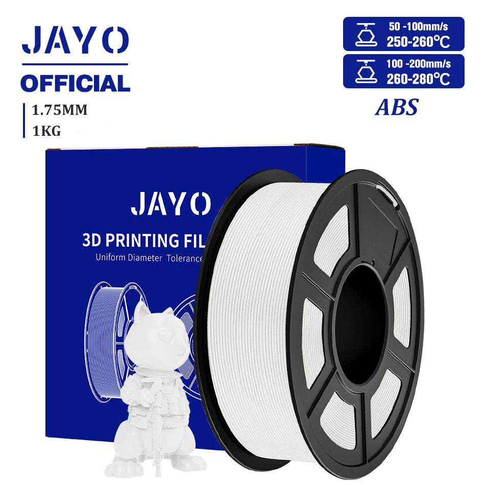 JAYO ASA / ABS / Easy ABS Filament 1.75mm 1KG 3D Filament Low Printing Temperature ABS 3D Printer Filament Excellent Resistance