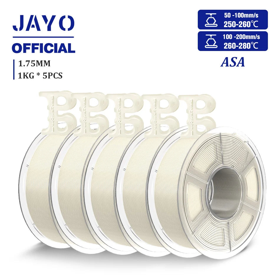 JAYO ASA / ABS / Easy ABS Filament 1.75mm 1KG 3D Filament Low Printing Temperature ABS 3D Printer Filament Excellent Resistance