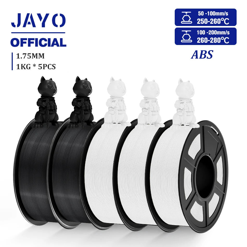 JAYO ASA / ABS / Easy ABS Filament 1.75mm 1KG 3D Filament Low Printing Temperature ABS 3D Printer Filament Excellent Resistance