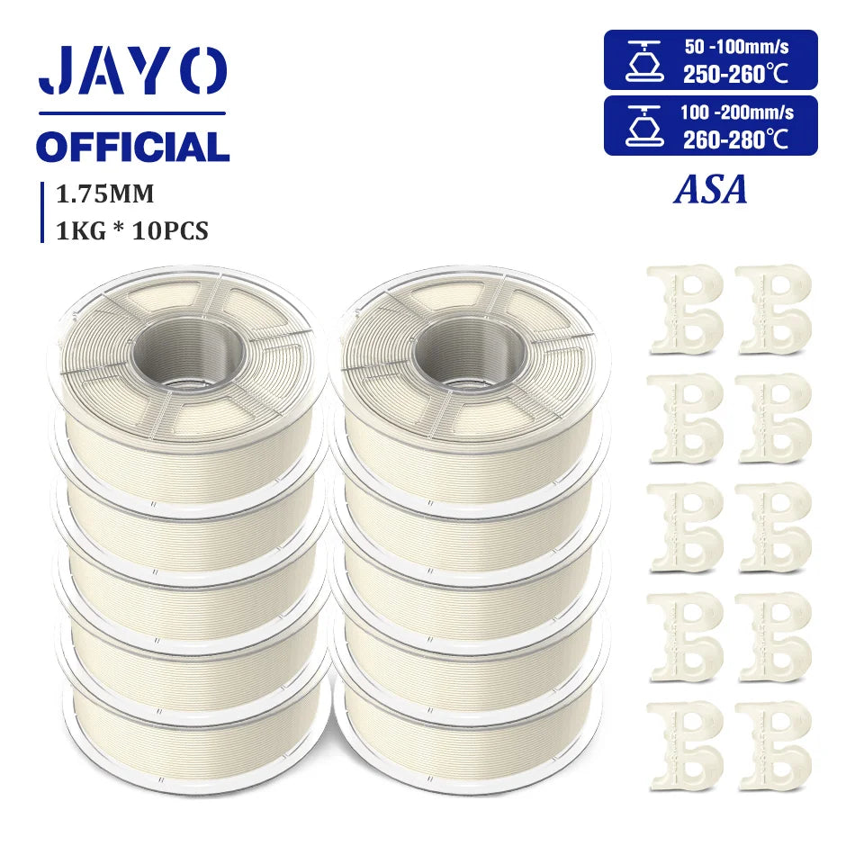 JAYO ASA / ABS / Easy ABS Filament 1.75mm 1KG 3D Filament Low Printing Temperature ABS 3D Printer Filament Excellent Resistance