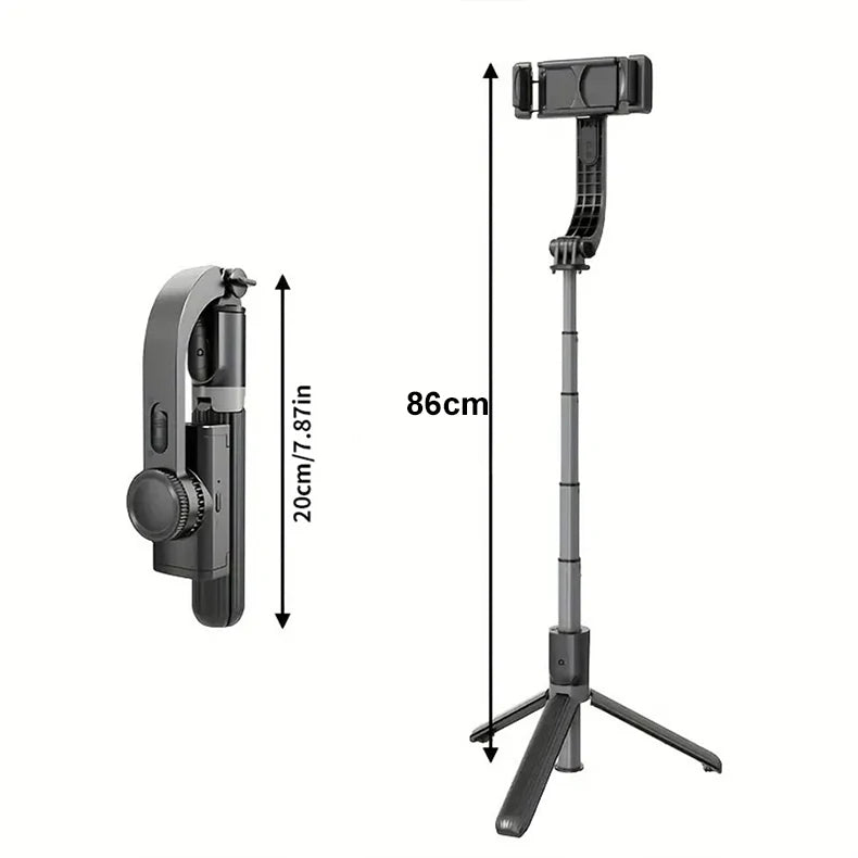 Handheld Gimbal Stabilizer for Smartphone 1-Axis with Selfie Stick Tripod Stand Wireless Bluetooth Remote for iPhone Android