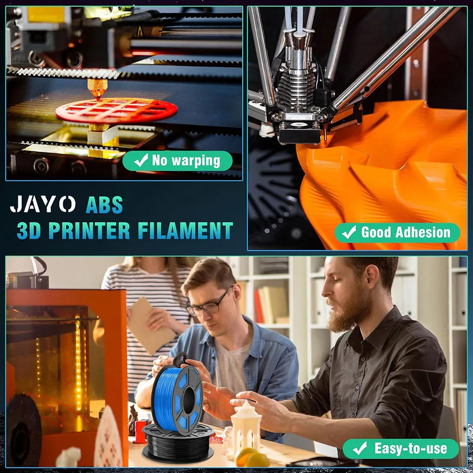 JAYO ASA / ABS / Easy ABS Filament 1.75mm 1KG 3D Filament Low Printing Temperature ABS 3D Printer Filament Excellent Resistance