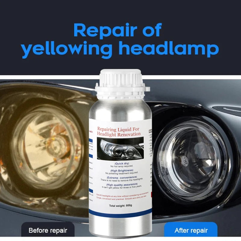 Car Headlight Liquid Polymer Polisher 800ML Car Headlights Polishing Renovation Repair Tool Light Restoration Besteam Auto Part
