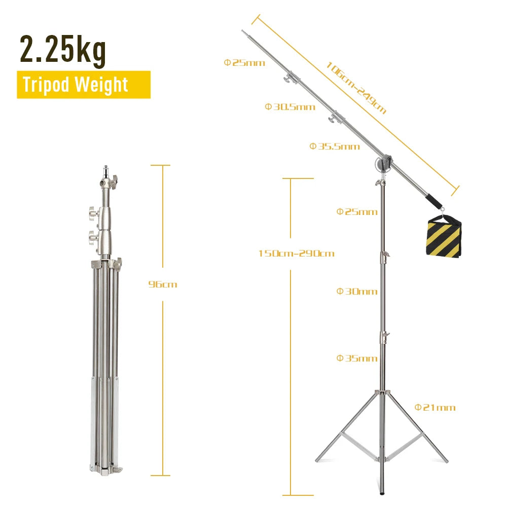Tripod for Camera Aluminum Alloy Light Stand 290cm Portable Stand For Ring Light Live Youtube Cellphone Video & Photography Soft