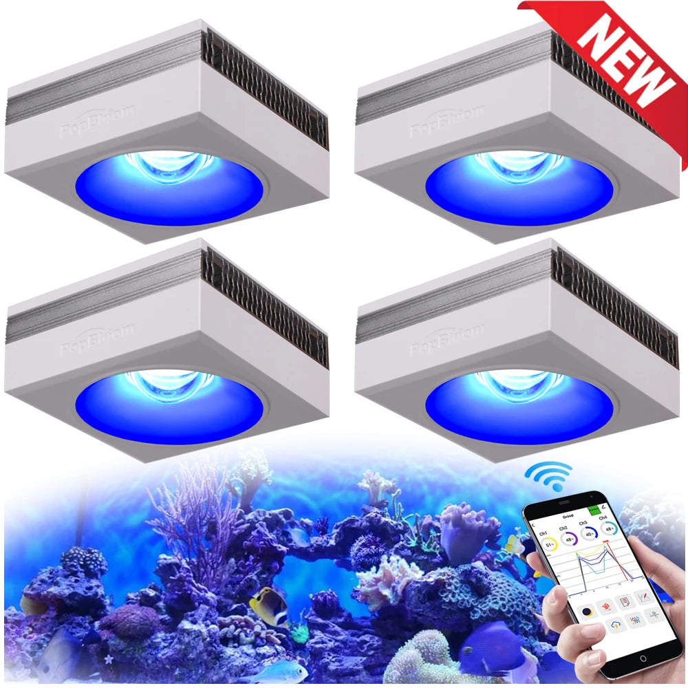 NEW PopBloom RL90 WiFi Led Aquarium Light Full Spectrum, Reef Light Aquarium Saltwater Coral Growing Marine Aquarium Tank Lamp
