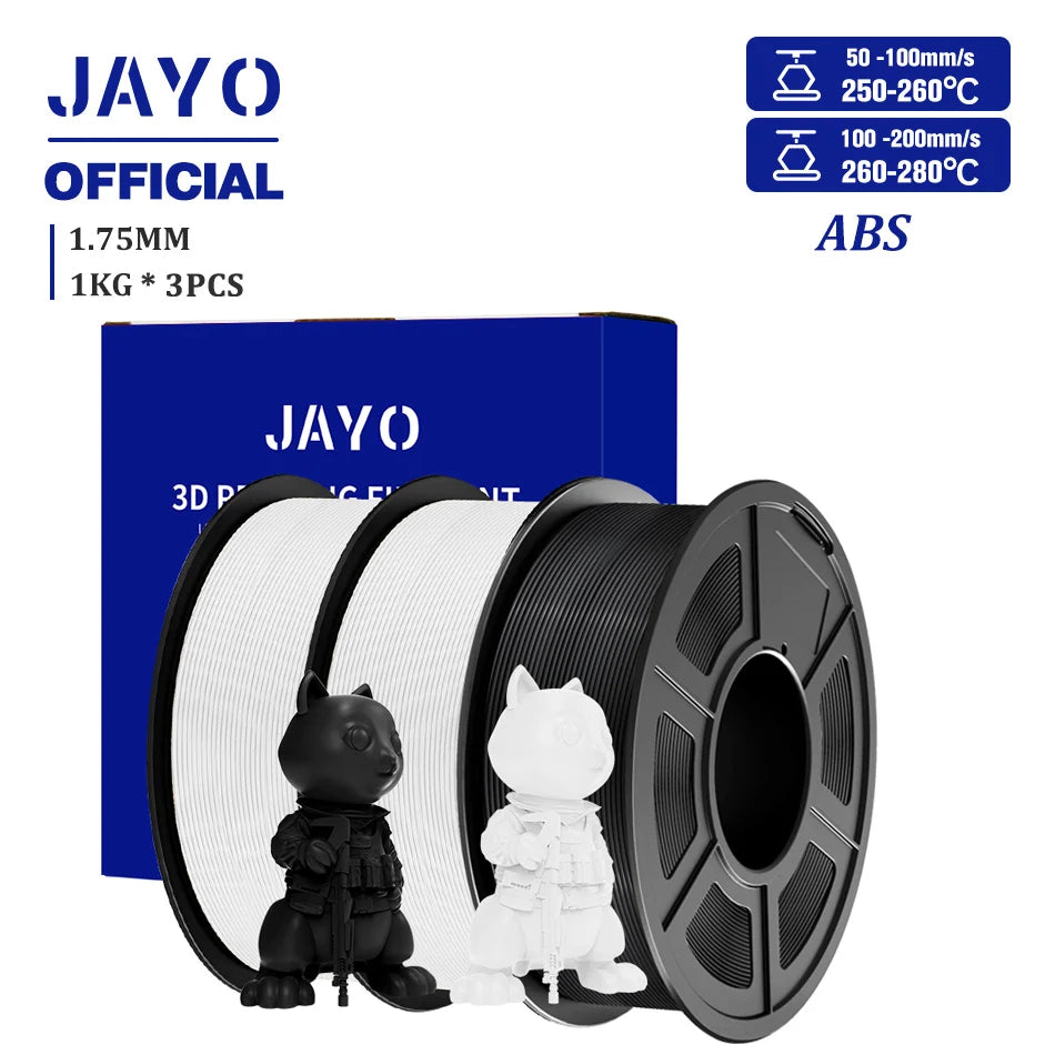JAYO ASA / ABS / Easy ABS Filament 1.75mm 1KG 3D Filament Low Printing Temperature ABS 3D Printer Filament Excellent Resistance