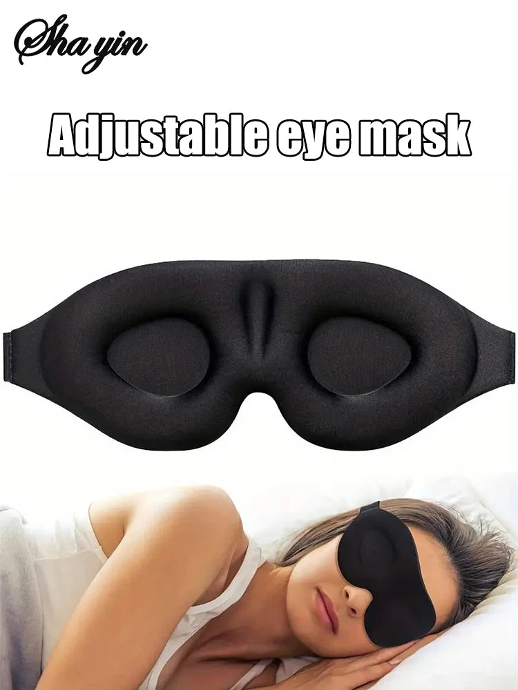 3D Eye Mask Adjustable Suitable for Men and Women with No Pressure on the Eyes Breathable and Light Blocking Eye Mask Black