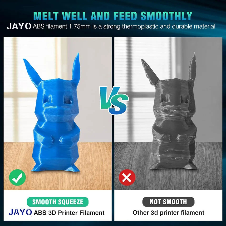 JAYO ASA / ABS / Easy ABS Filament 1.75mm 1KG 3D Filament Low Printing Temperature ABS 3D Printer Filament Excellent Resistance