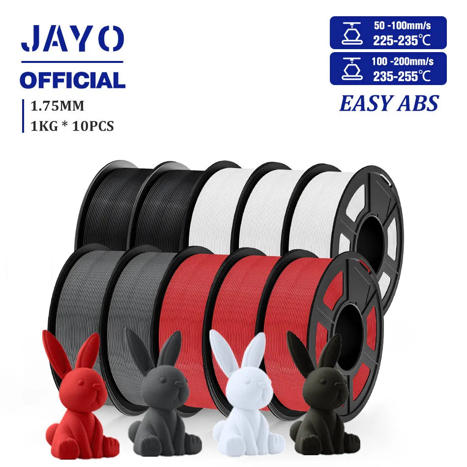 JAYO ASA / ABS / Easy ABS Filament 1.75mm 1KG 3D Filament Low Printing Temperature ABS 3D Printer Filament Excellent Resistance