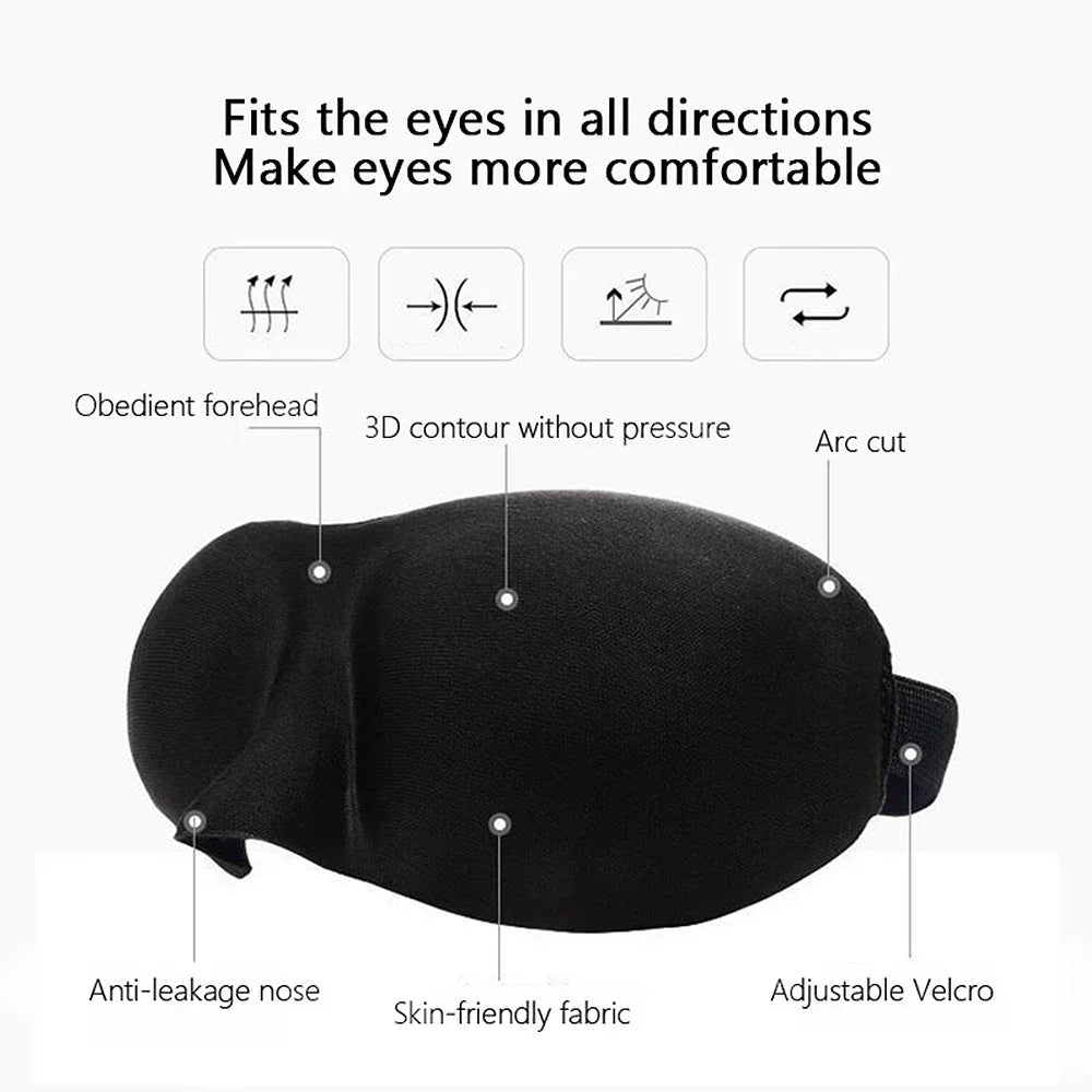 Eye Mask for Sleeping 3D Contoured Cup Blindfold Concave Molded Night Sleep Face Masks Block Out Light with Women Men Eyepatch