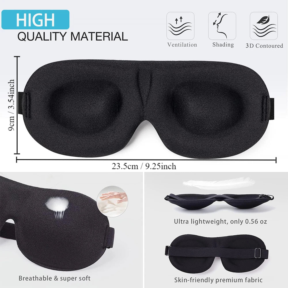 Eye Mask for Sleeping 3D Contoured Cup Blindfold Concave Molded Night Sleep Face Masks Block Out Light with Women Men Eyepatch