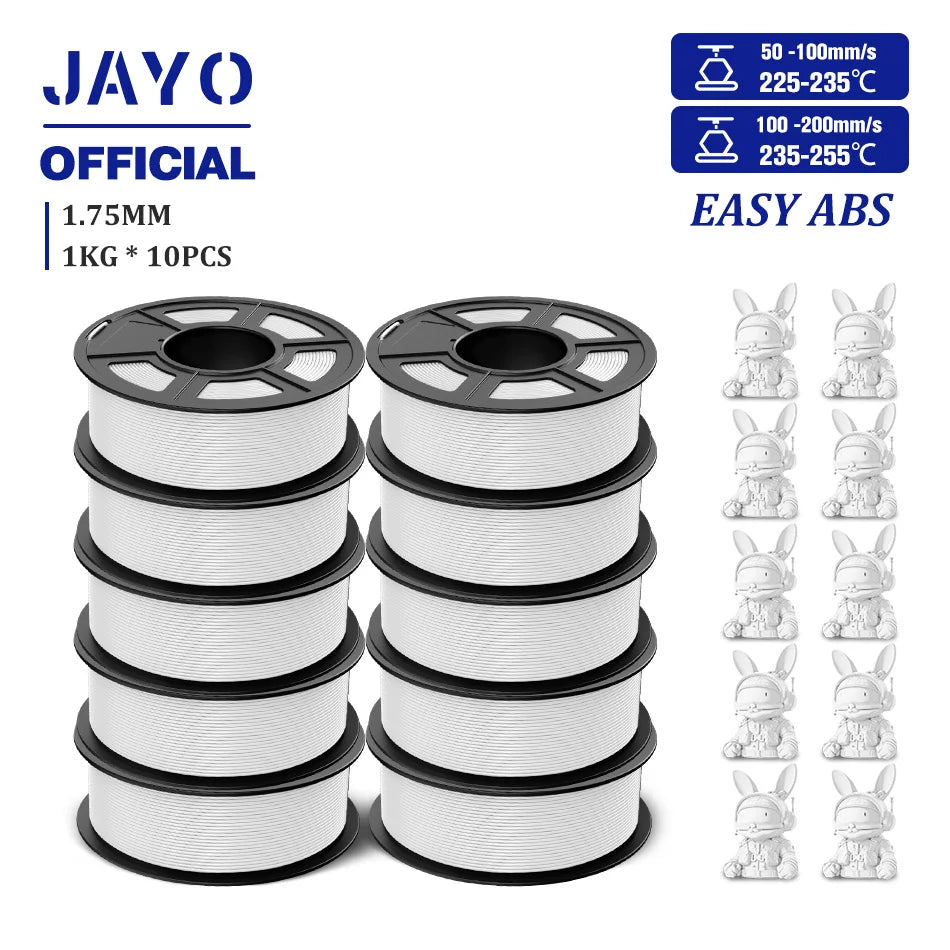 JAYO ASA / ABS / Easy ABS Filament 1.75mm 1KG 3D Filament Low Printing Temperature ABS 3D Printer Filament Excellent Resistance