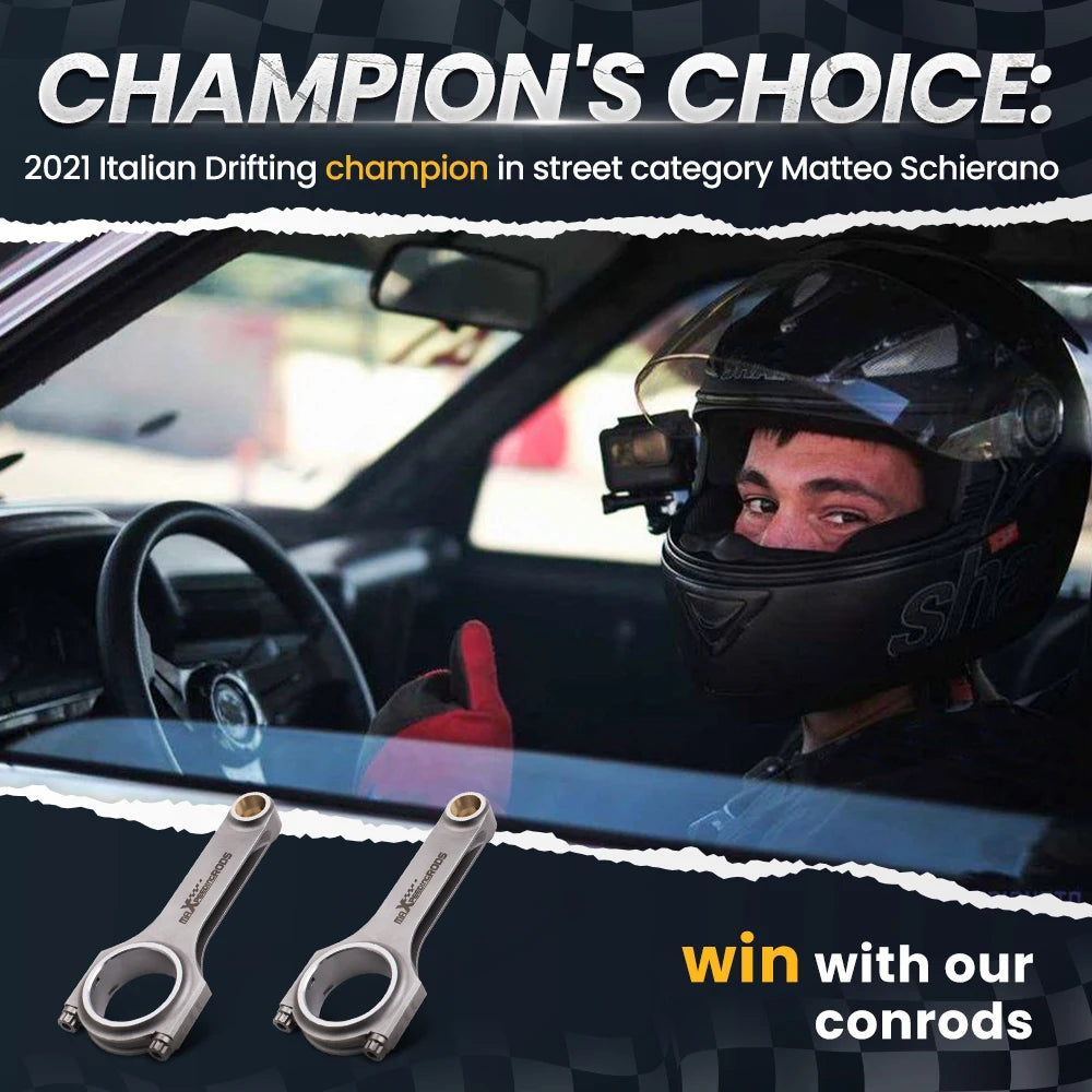 H-Beam Forged 4340 Connecting Rods For BMW 328i 528i E36 E46 M52B28 ARP 5.315" Belias Bellie Pleuel 4340 Floating Racing