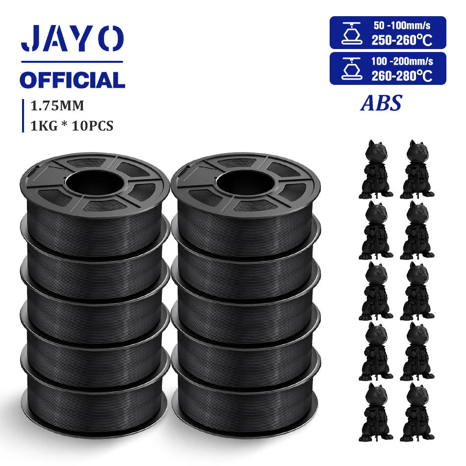 JAYO ASA / ABS / Easy ABS Filament 1.75mm 1KG 3D Filament Low Printing Temperature ABS 3D Printer Filament Excellent Resistance