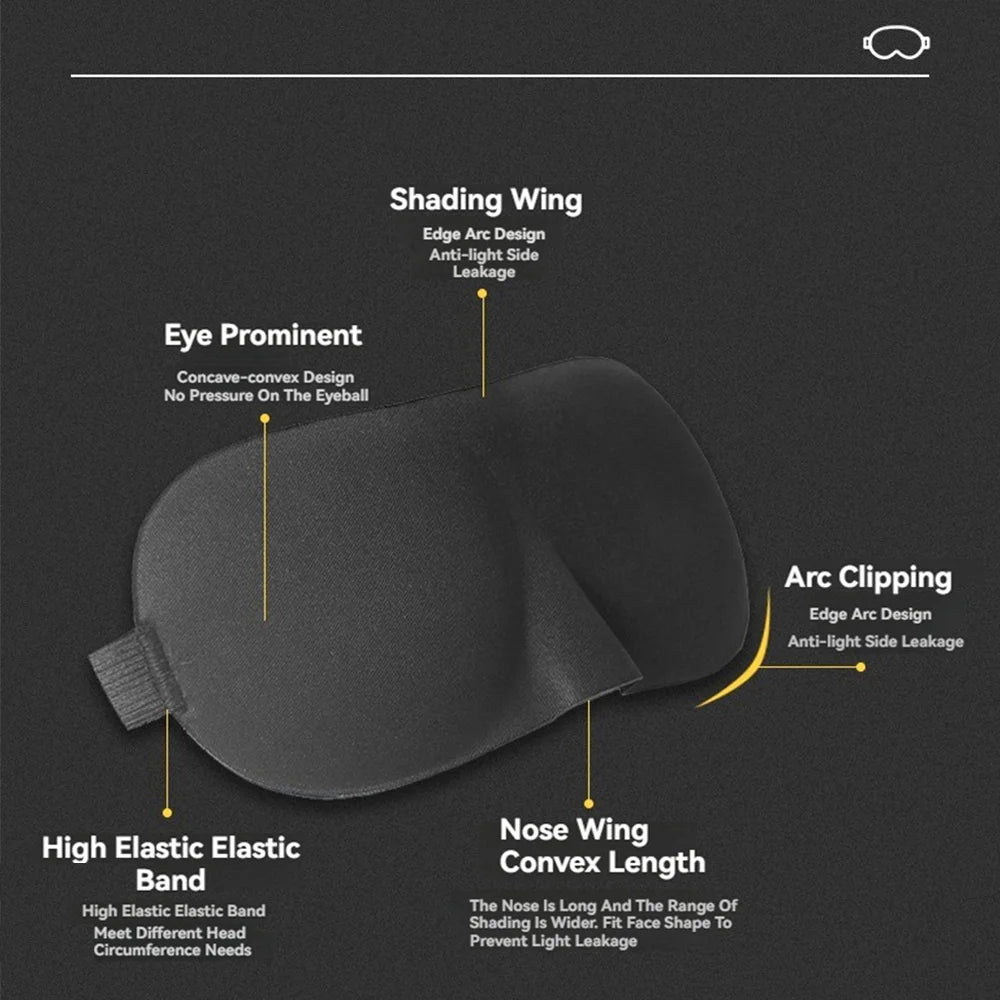 Eye Mask for Sleeping 3D Contoured Cup Blindfold Concave Molded Night Sleep Face Masks Block Out Light with Women Men Eyepatch