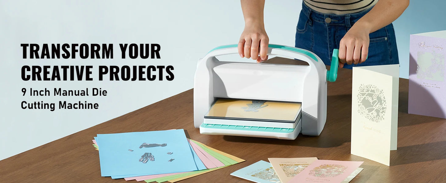 SucceBuy 6/9in Manual Die Cutting Embossing Machine Mini Opening Scrapbooking Handmake Tools for DIY Art Craft Card Decorations