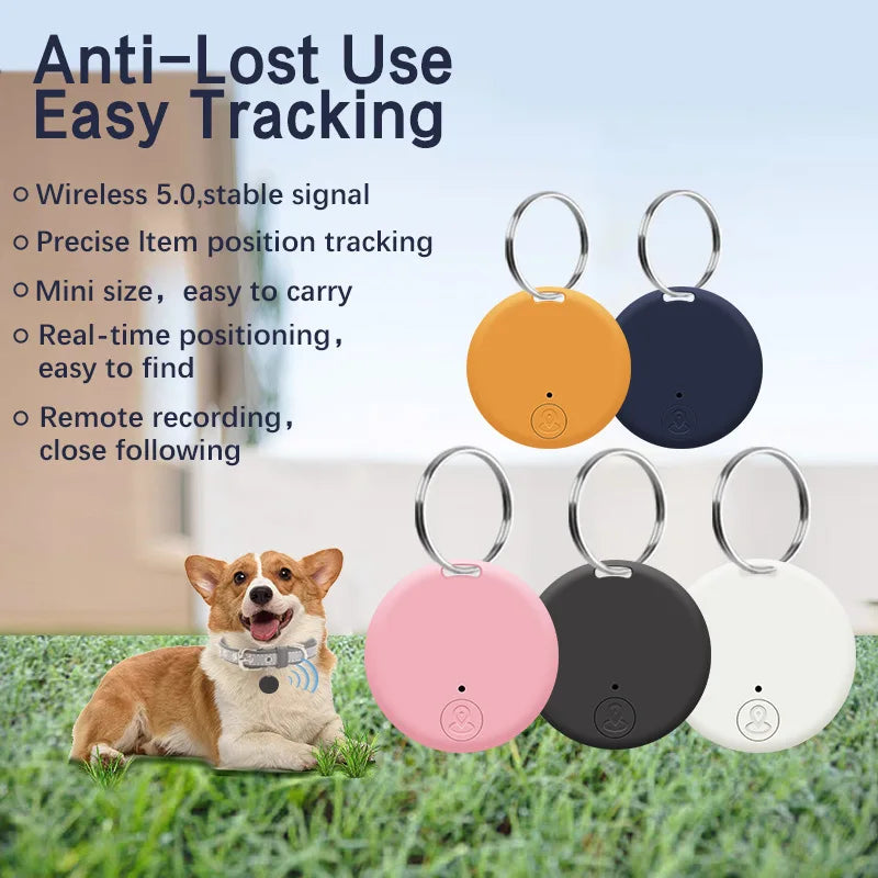 Mini Dog GPS Bluetooth 5.0 Tracker Anti-Lost Device Round Anti-Lost Device Pet Kids Bag Wallet Tracking Smart Finder Locator