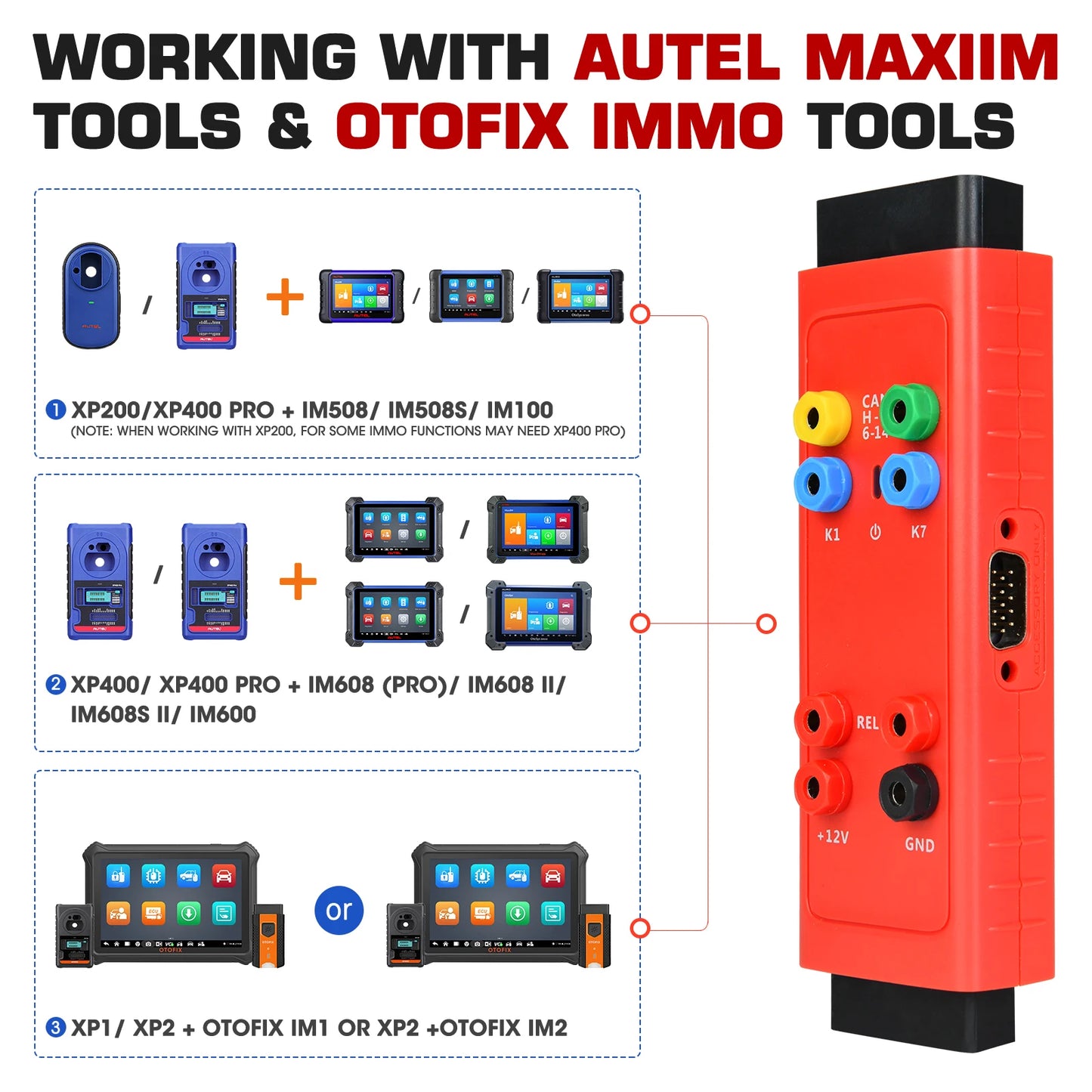 Autel GBOX 3 Key Programming Accessory Key for Mercedes-benz and BMW, Working with Autel KM100/ IM508/ IM608/ OTOFIX IM1/ IM2