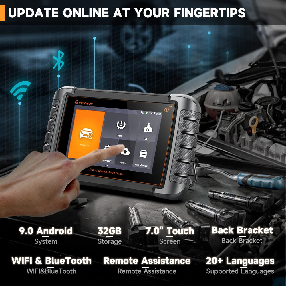 FOXWELL NT809TS TPMS Programming Tool All Systems Diagnostic Bi-Directional Control 30+ Reset OBD2 Bluetooth Automotive Scanner