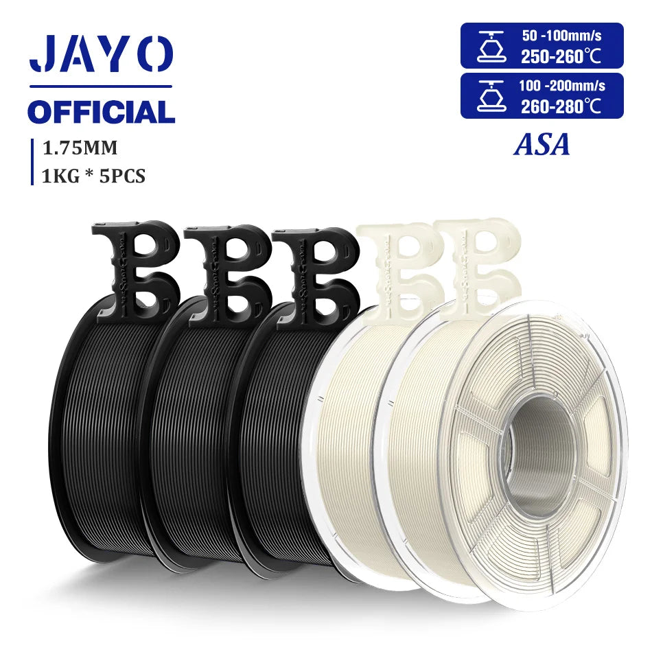 JAYO ASA / ABS / Easy ABS Filament 1.75mm 1KG 3D Filament Low Printing Temperature ABS 3D Printer Filament Excellent Resistance