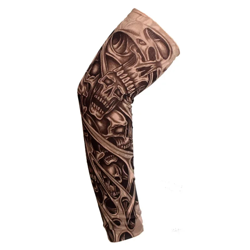 Summer Outdoor Riding Flower Arm Tattoo Sleeve Sports Travel Fishing Sunscreen Tattoo Sleeve Arm Guard