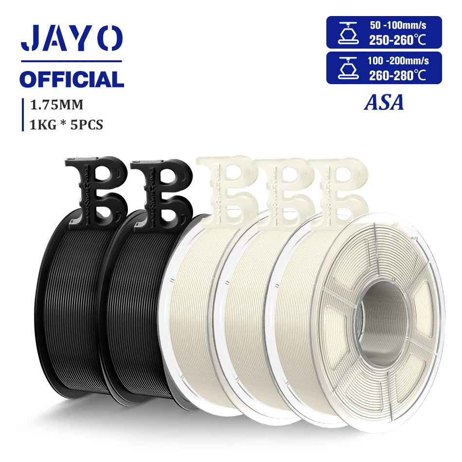 JAYO ASA / ABS / Easy ABS Filament 1.75mm 1KG 3D Filament Low Printing Temperature ABS 3D Printer Filament Excellent Resistance