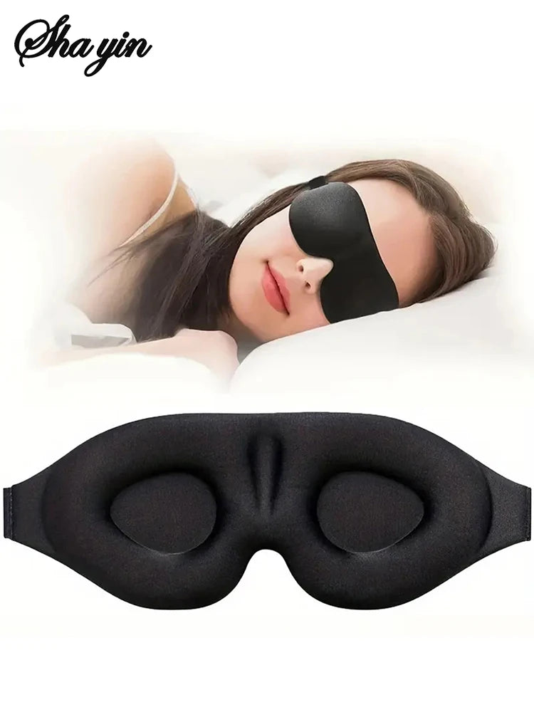 3D Eye Mask Adjustable Suitable for Men and Women with No Pressure on the Eyes Breathable and Light Blocking Eye Mask Black