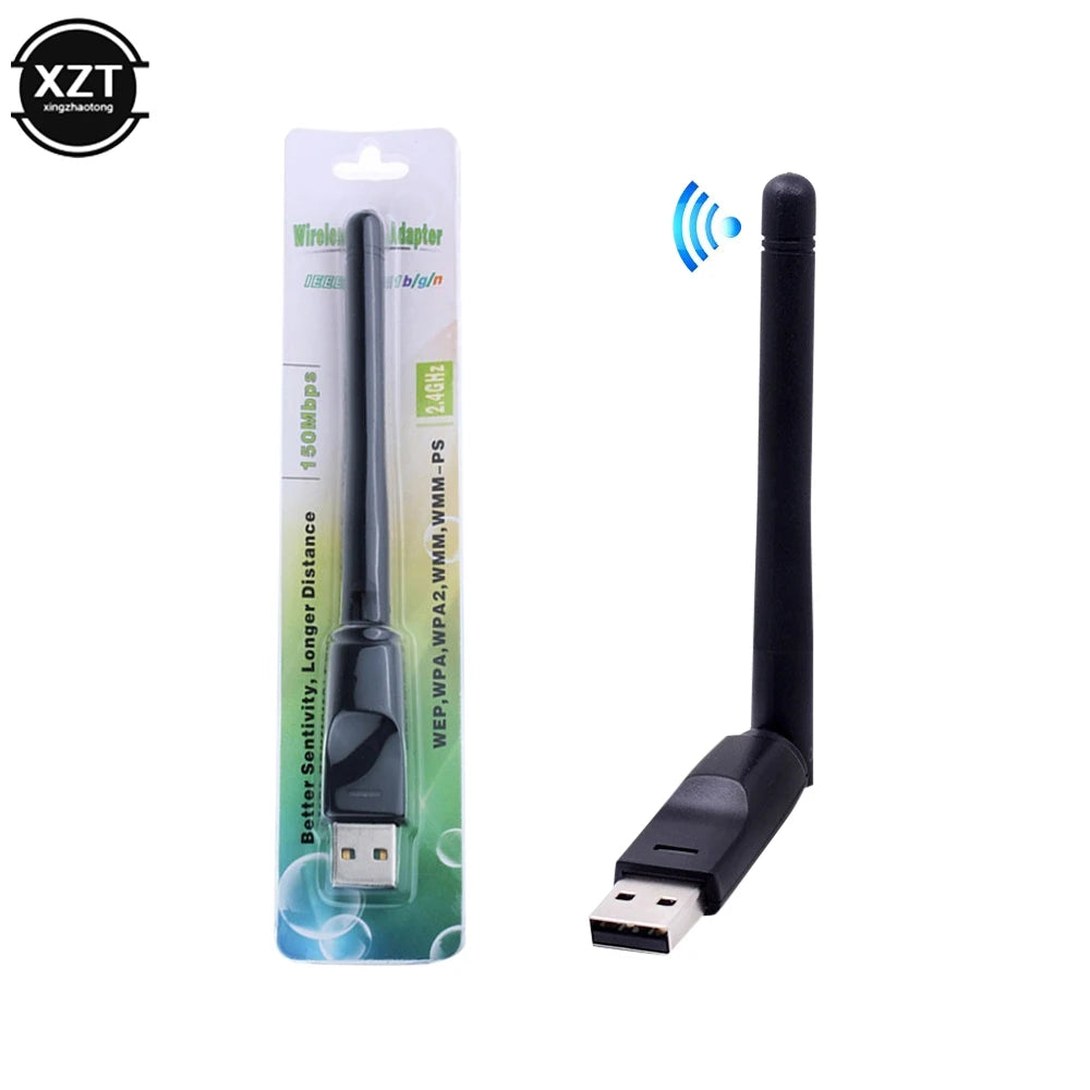 150Mbps MT7601 Mini USB WiFi Adapter 2.4GHz Wireless Network Card 802.11 b /g/n WiFi Receiver LAN Dongle For Set Top Box RTL8188
