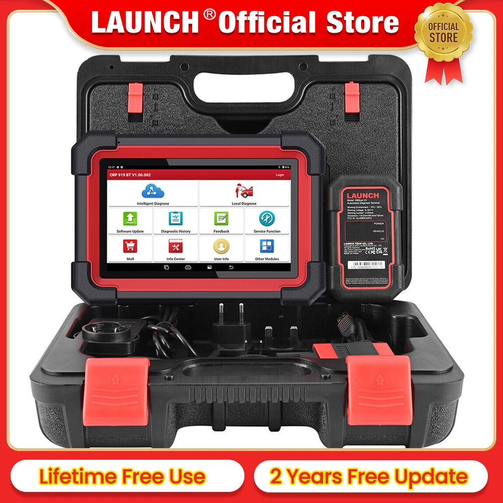 LAUNCH X431 CRP919E BT OBD2 Scanner,Bidirectional Scan Tool,added CAN FD/DoIP All System Diagnostic,with BT adapter,ECU Coding