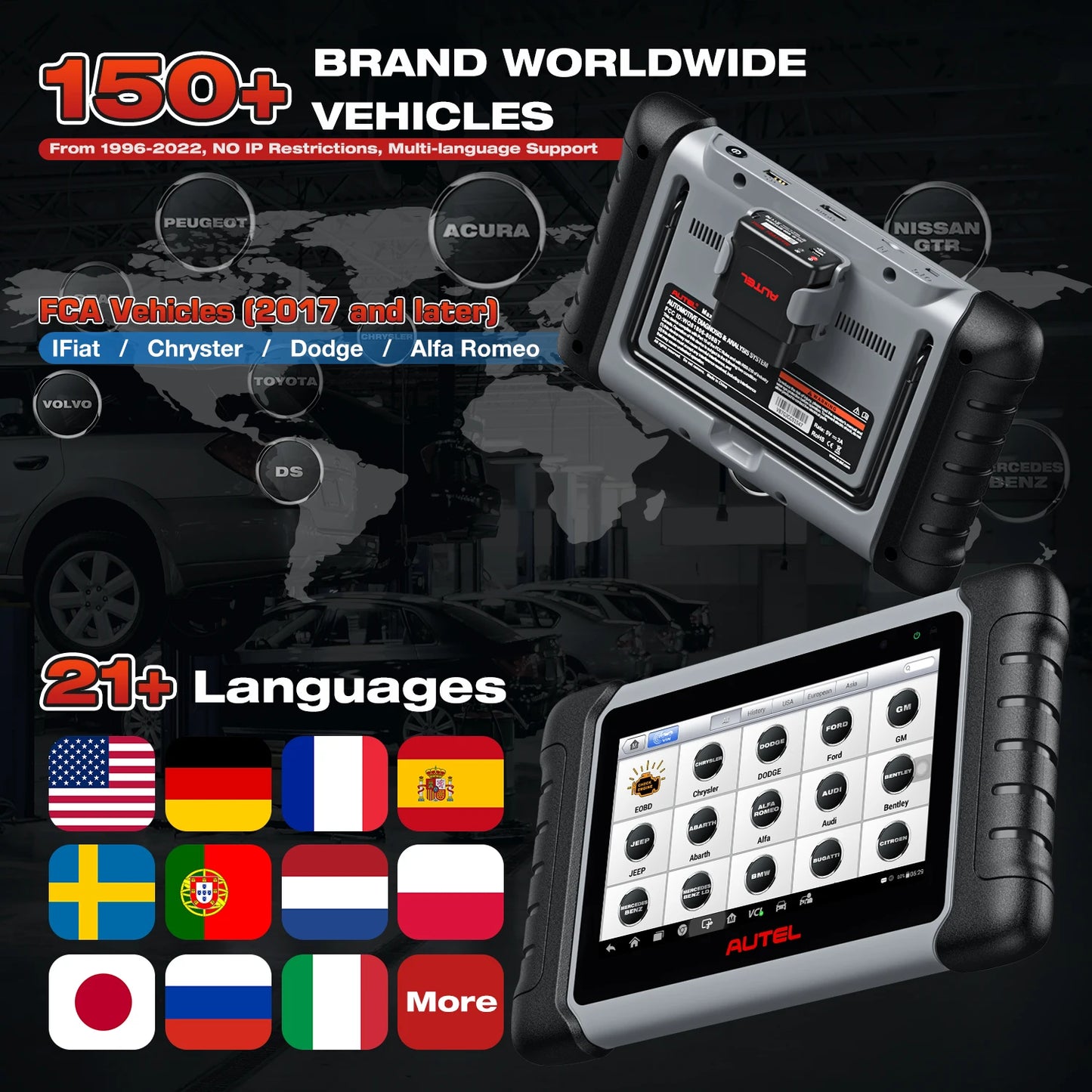 Autel MaxiCOM MK808BT PRO Car Diagnostic Tools OBD2 Scanner Code Reader All System Diagnosis PK MK808 MK808S