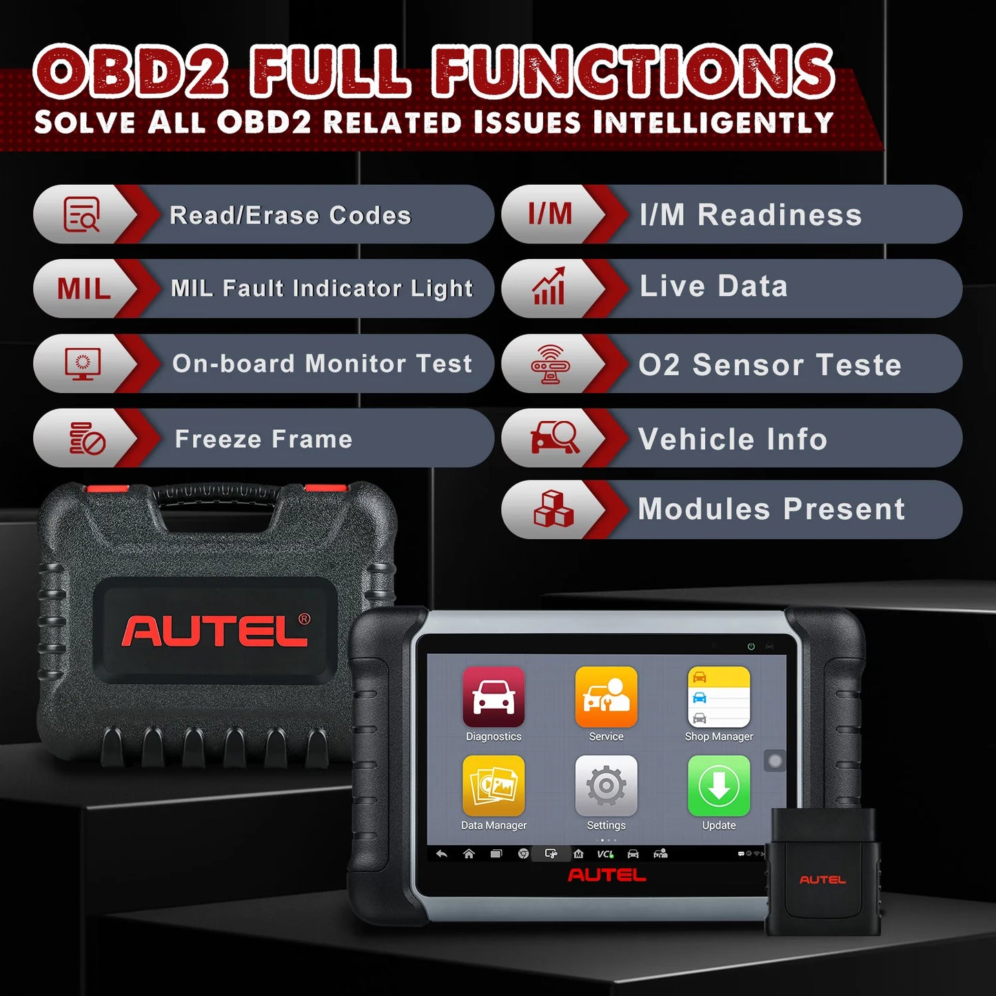 Autel MaxiCOM MK808BT PRO Car Diagnostic Tools OBD2 Scanner Code Reader All System Diagnosis PK MK808 MK808S