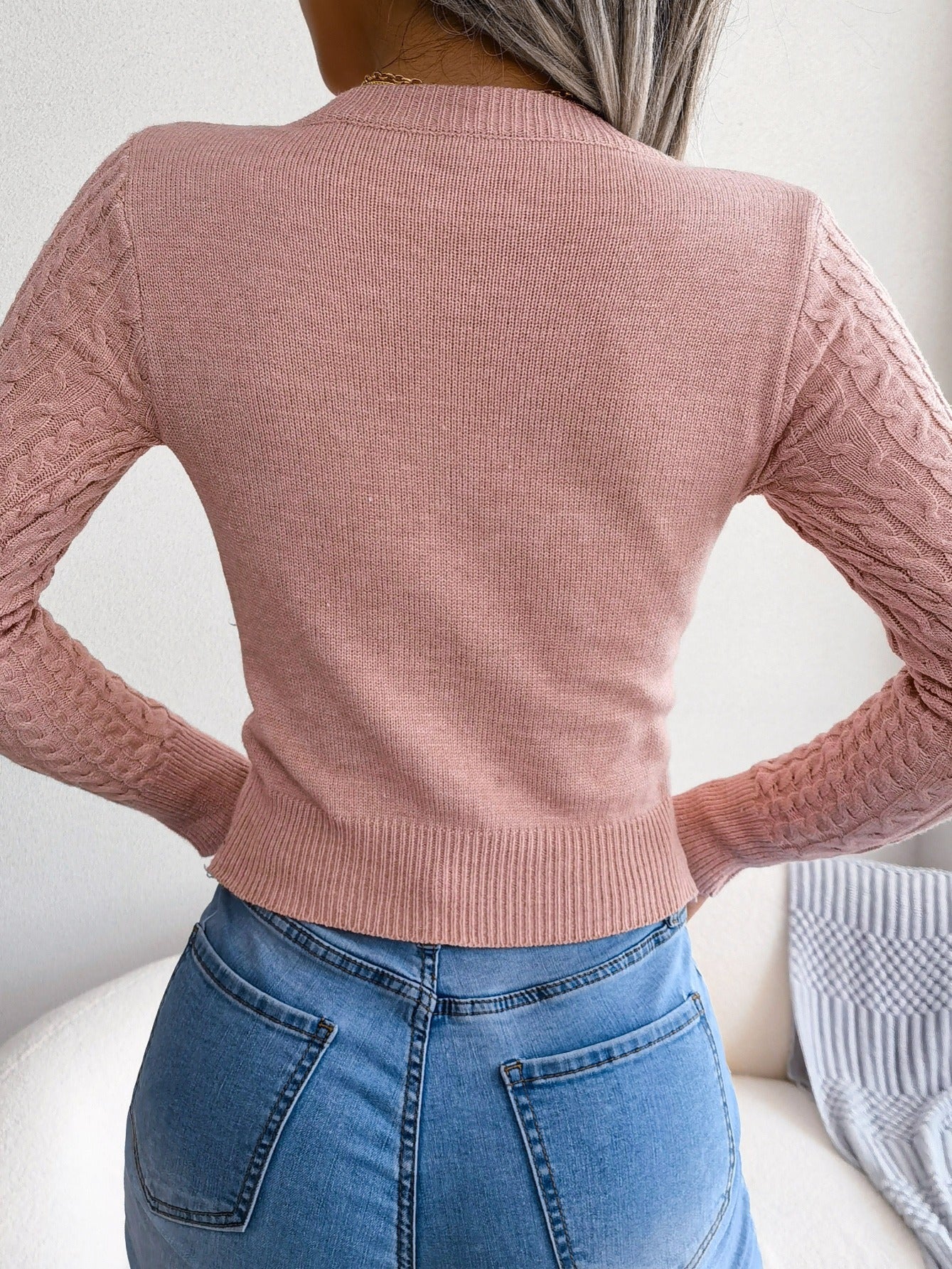 Women'S Long Sleeve Hollow Sweater | High Stretch Fabric, Crew Neck, Sexy Slim Fit, Autumn/Winter