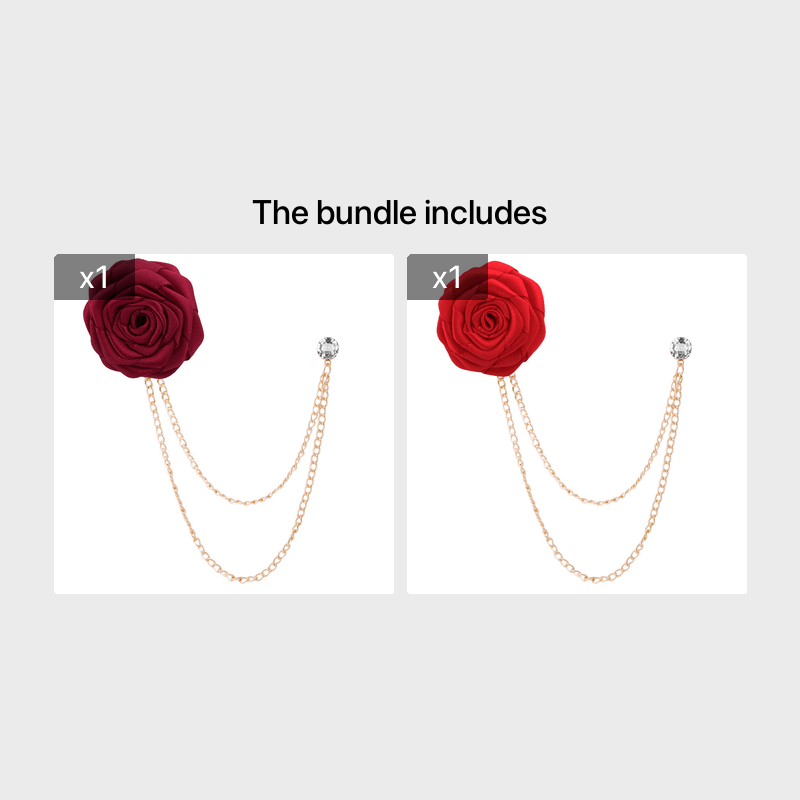 Men's Wedding Ceremony Groom Brooch - Handmade Rose Chain Brooch - For Grooms - Perfect for Wedding Occasions - Ideal Gift for Weddings & Anniversaries