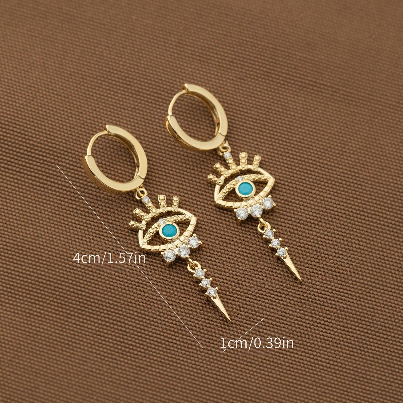 A Pair of Zirconium-encrusted Evil Eye Pendants