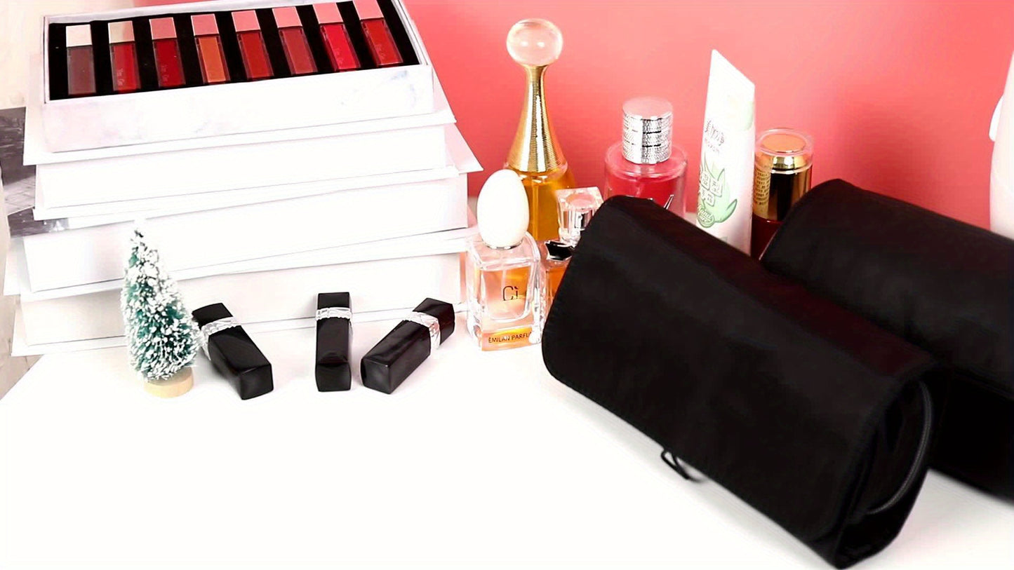 Large Capacity Makeup Brush Organizer Bag - Multi-Functional Korean Style Portable Cosmetic Pouch for Students