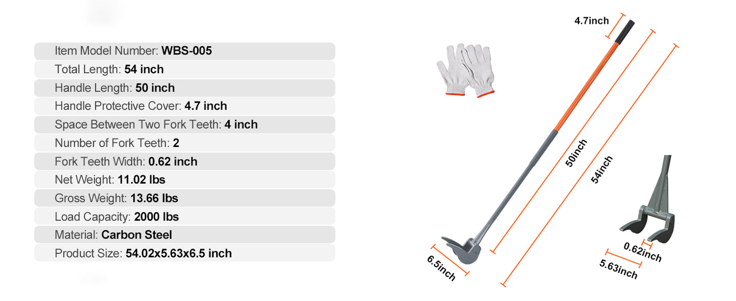 SucceBuy Pallet Pry Bar Buster Carbon Steel Heavy Duty Deck Wrecker Demolition Wood Pallet ToolBreaker for EfficientBoardRemoval