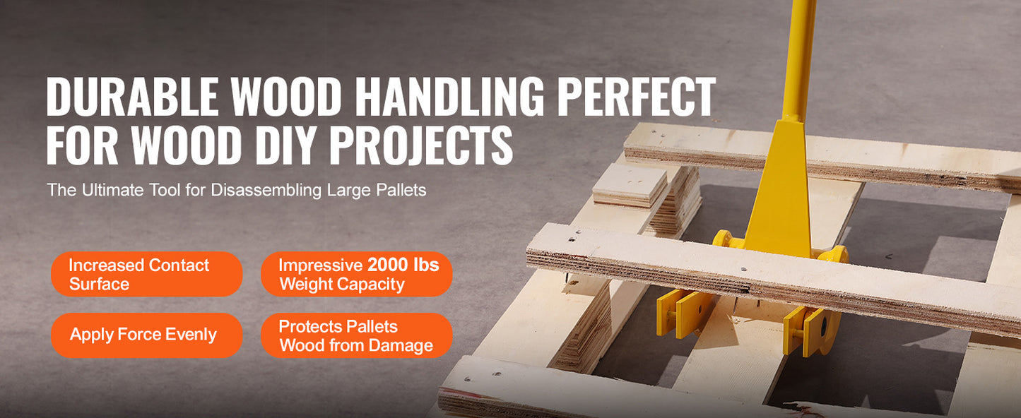 SucceBuy Pallet Pry Bar Buster Carbon Steel Heavy Duty Deck Wrecker Demolition Wood Pallet ToolBreaker for EfficientBoardRemoval