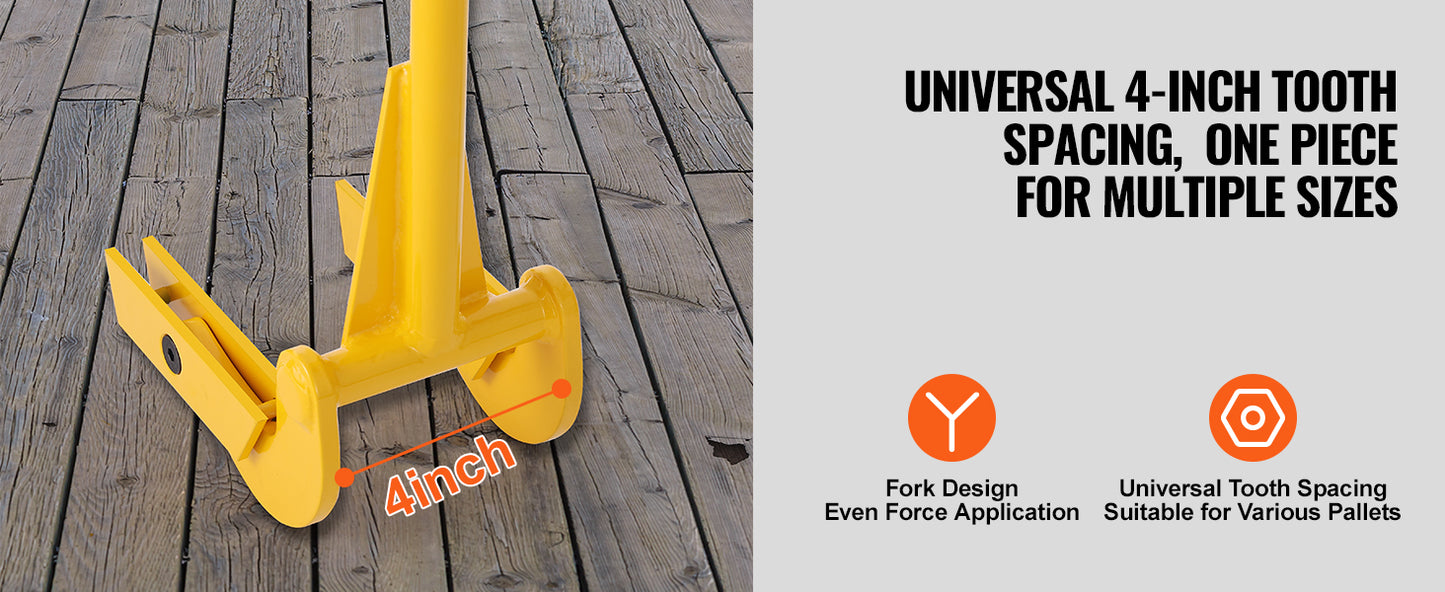 SucceBuy Pallet Pry Bar Buster Carbon Steel Heavy Duty Deck Wrecker Demolition Wood Pallet ToolBreaker for EfficientBoardRemoval