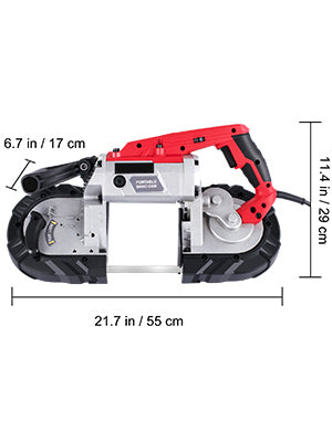 SucceBuy Portable BandSaw 5Inch Cutting Capacity Cordless Variable Speed 10Amp Motor Deep Cut Bandsaw for Metal Wood Pipes Rebar