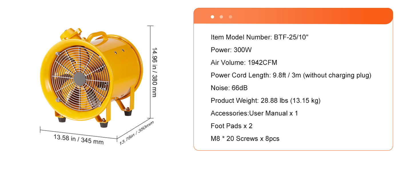 SucceBuy Portable Ventilation Fan 350W/550W/1100W Industrial Exhaust Fan Air Clean Extractor Blower Factory Warehouse Homeuse