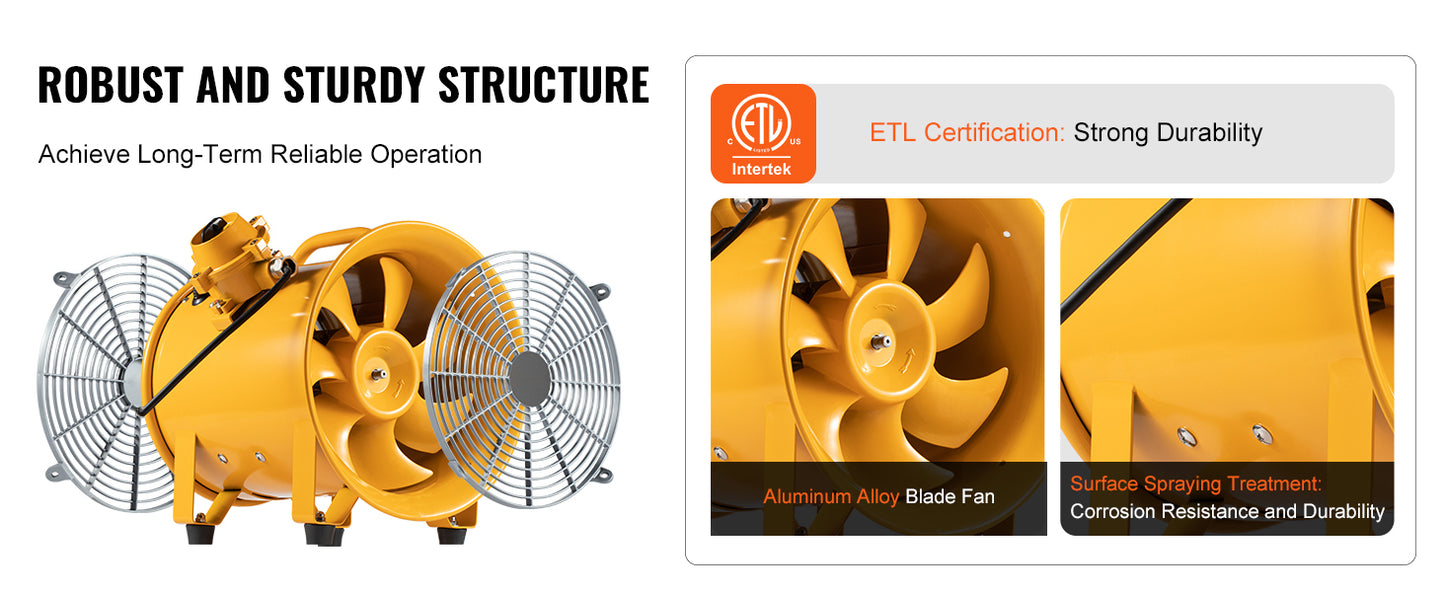 SucceBuy Portable Ventilation Fan 350W/550W/1100W Industrial Exhaust Fan Air Clean Extractor Blower Factory Warehouse Homeuse