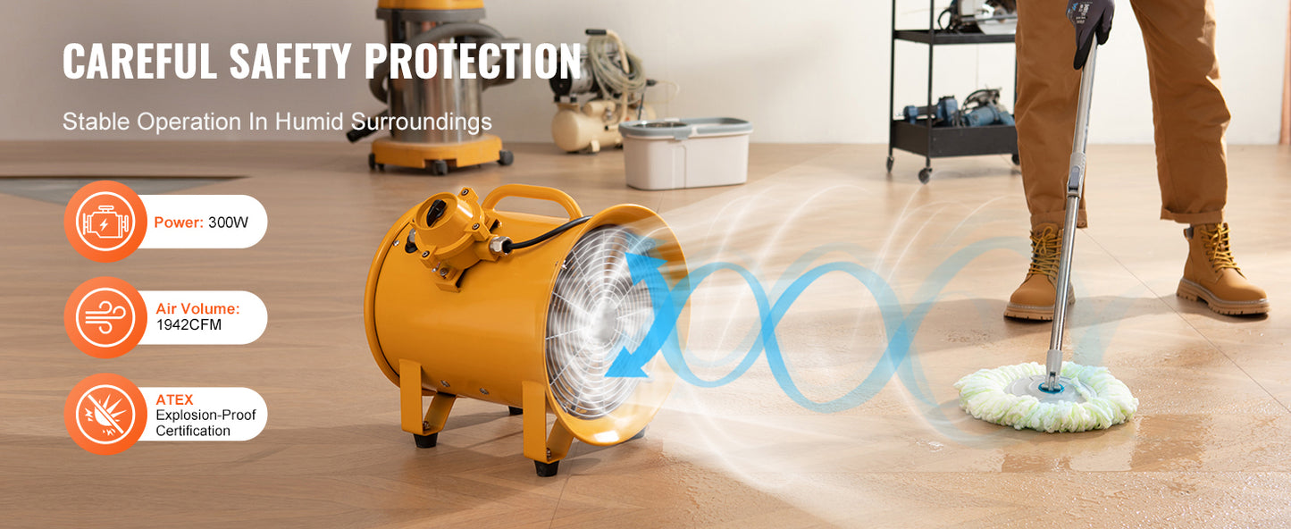 SucceBuy Portable Ventilation Fan 350W/550W/1100W Industrial Exhaust Fan Air Clean Extractor Blower Factory Warehouse Homeuse